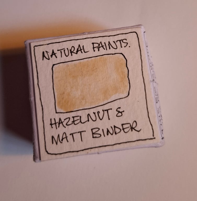 Pot of Handmade Watercolour paints. Hazelnut.
