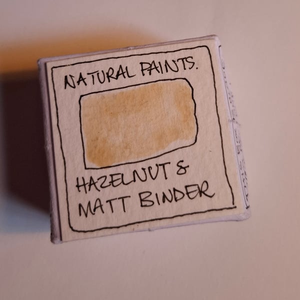 Pot of Handmade Watercolour paints. Hazelnut.