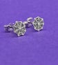 Handmade Sterling Silver Halloween Cobweb Stud Earrings - Image 1