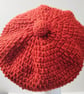 Woollen Crochet Baker Boy Cap in Russet with Navy Lining - Image 2