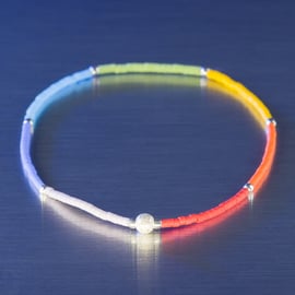 Bracelet Rainbow chakra minimalist Miyuki  beads handmade stretchy