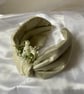 Ada - Cream 40s Style Bridal Turban Headband With Netting