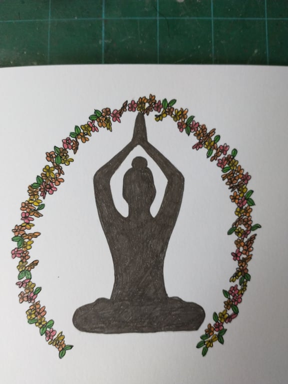 Yoga position birthday card