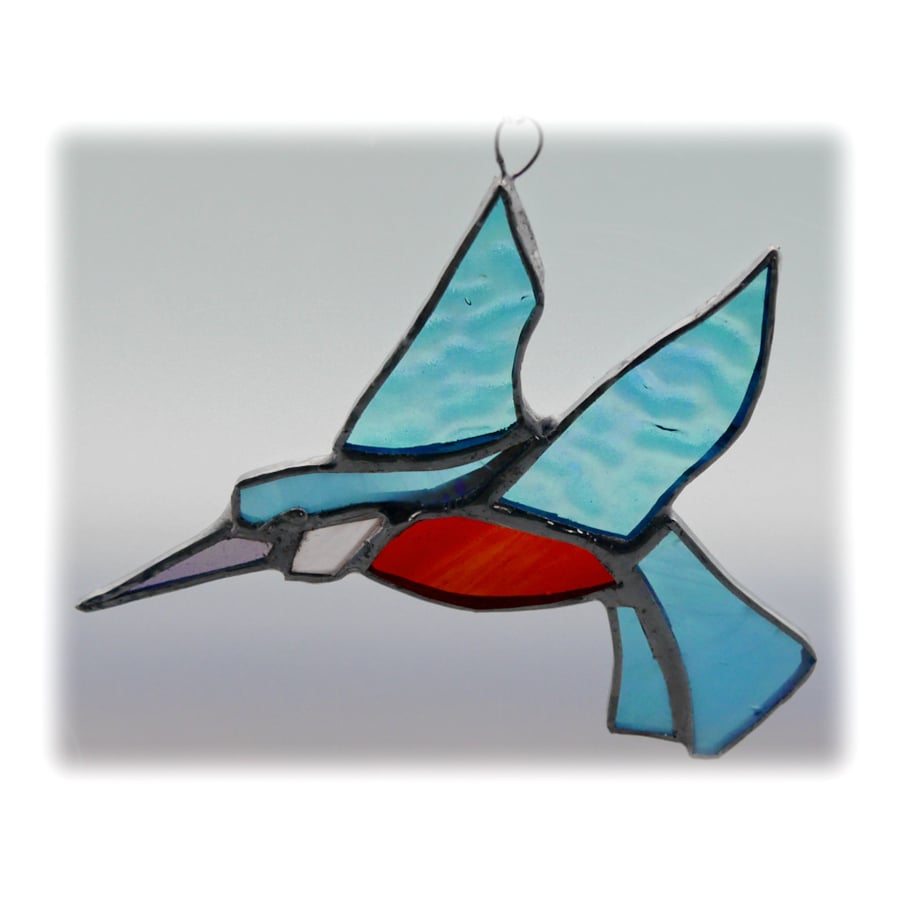 Kingfisher Suncatcher Stained Glass British Bird Handmade 049