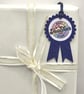 Teacher Rosette Gift Tag, Blue Glitter Appreciation Decor, Thank You Gift Tag