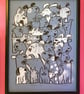 Dog Ears A3 unframed Screen Print grey-blue by Jo Brown Happy Tomato - Image 3