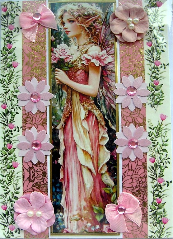 Fairy Princess - Hand Crafted Decoupage Greeting Card - Blank - 3182