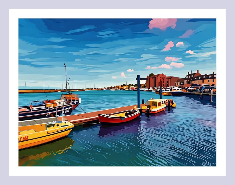A4 Print Of Wells Next The Sea Harbour View 