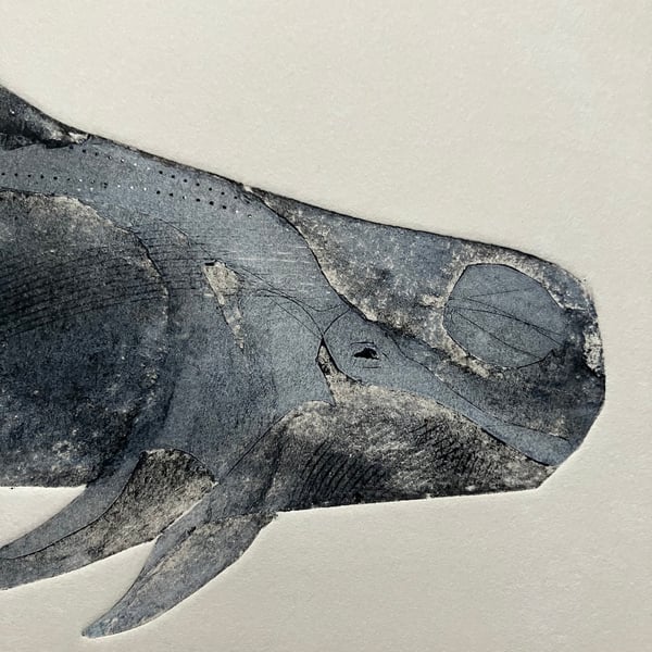 Pilot Whale A4 collagraph 