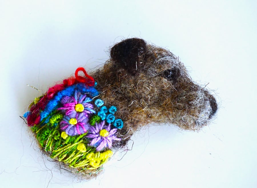 Needle Felted Border Terrier Brooch