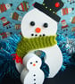 Painted Wooden Snowman With Pop Out Mini Snowman - Image 2