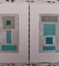 Colourful Combinations Grey Turquoise Handstitched Geometric Art Pictures - Image 1