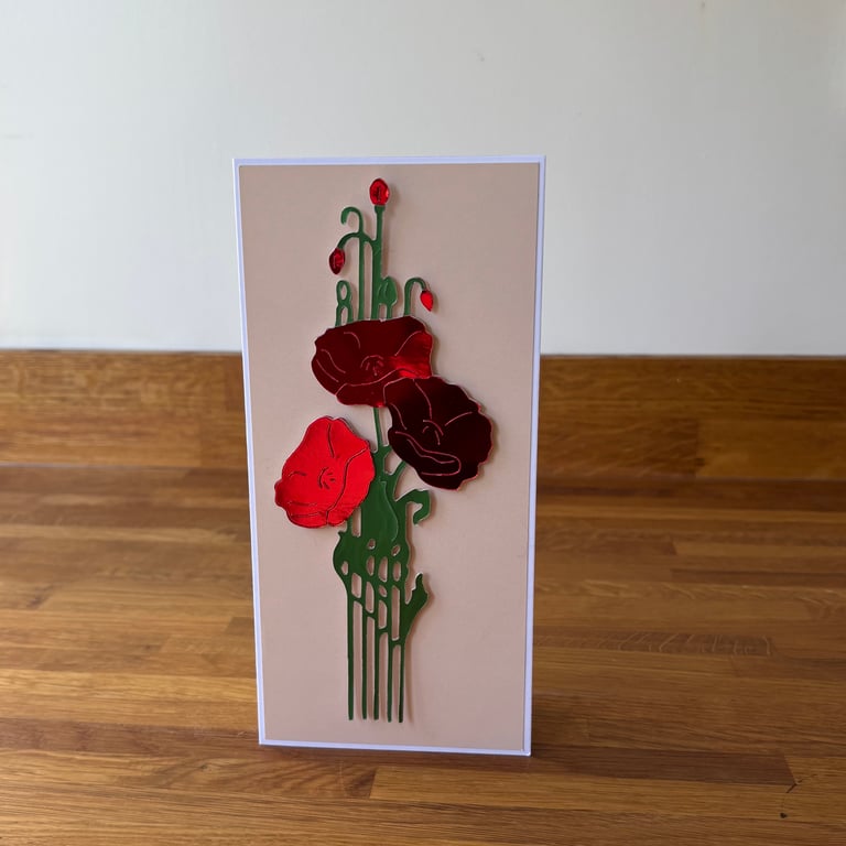 Art Deco Poppies, Shining Bright  