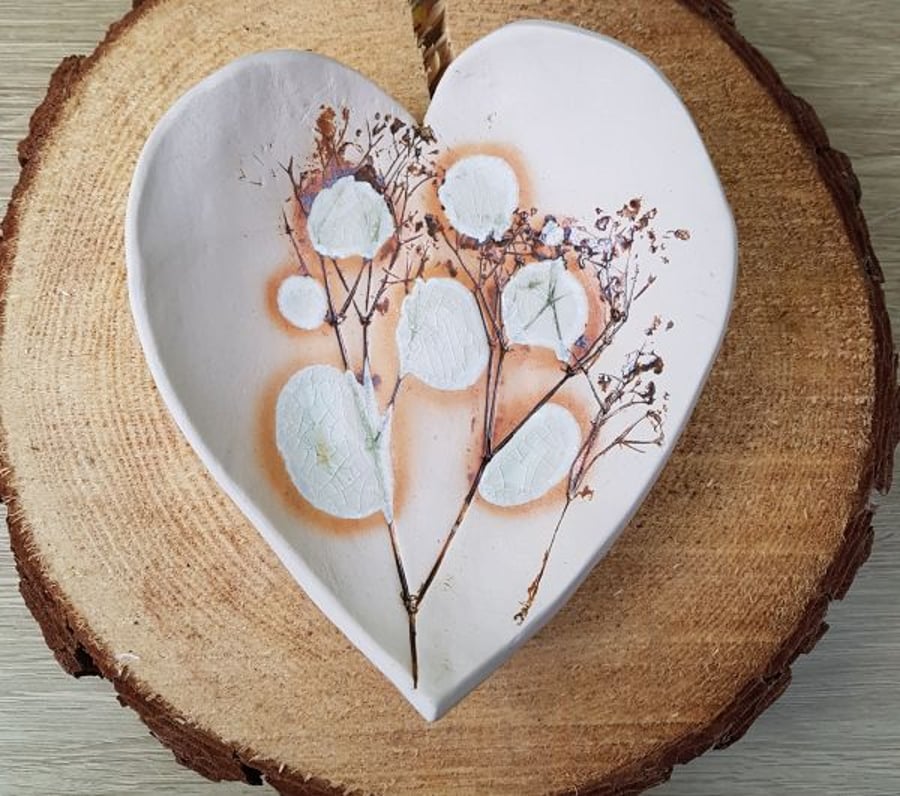 Raindrops in the Meadow Ceramic Heart Dish