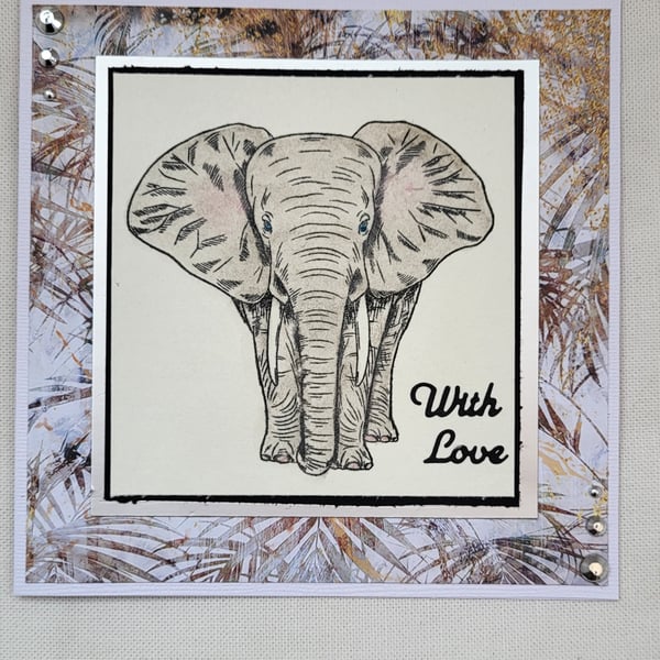 Elephant card. Elephant greeting card 