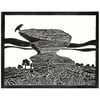 LINO PRINT Crow and Anvil Brimham Rocks geology