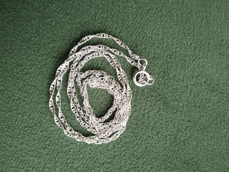 18" sterling silver rope chain