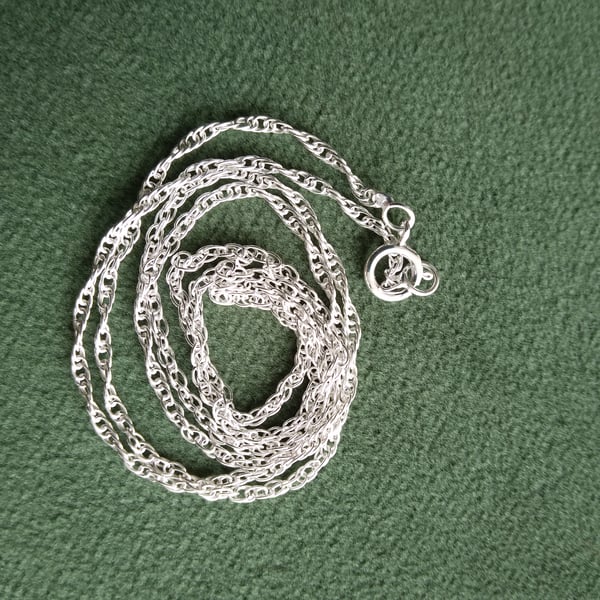 18" recycled sterling silver rope chain
