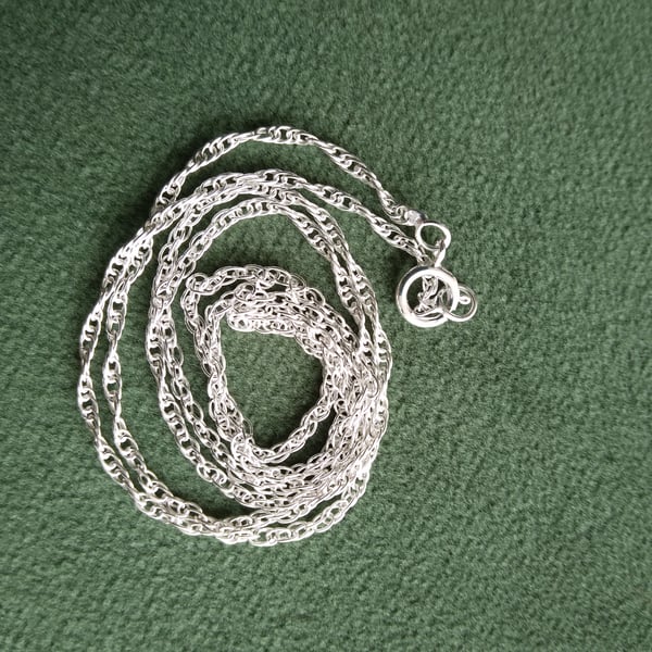 18" sterling silver rope chain