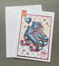 retro roller boots card for sister