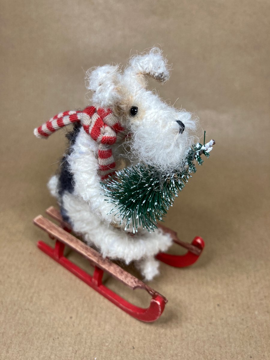 Fox Terrier on a Sledge. 