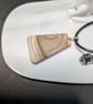 Handmade Natural Banded Stone Pendant Necklace - 44cm Cord - Image 2