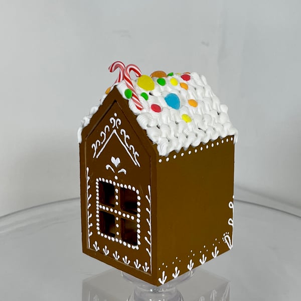 Hand Painted Gingerbread Style Wooden House Christmas Decorations Handmade
