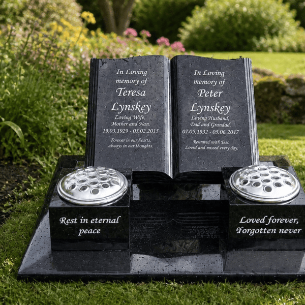 Granite Headstone Grave Plaque Cemetery stone Personalised Gravestone Memorial