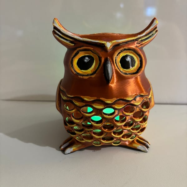 Hand painted Owl lamp