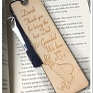 Personalised Golf bookmark, wooden laser engraved 