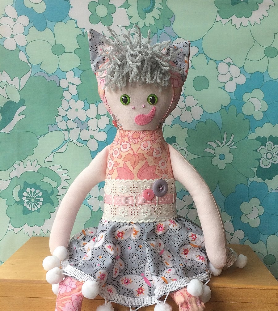 KATIE KITTYKAT A Forest Friend Cat Kitten Rag Doll vintage collectable