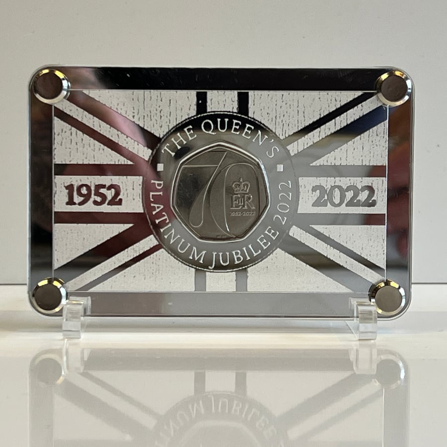 Queens 70 year coronation 50p coin display stand ,designed my me