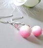 Pink & White Quartz Statement Earrings With Premium Crystals & Sterling Silver