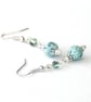 Handmade green fire agate & crystal earrings - Image 2