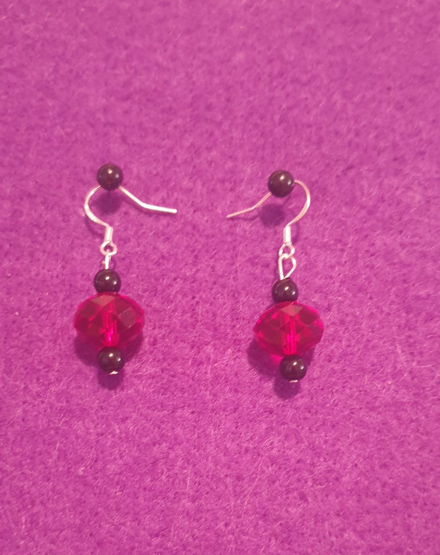 Red and black earrings