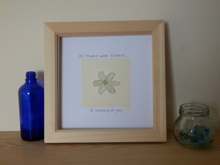 A Gift for Mum - Seaham Sea Glass Flower Art