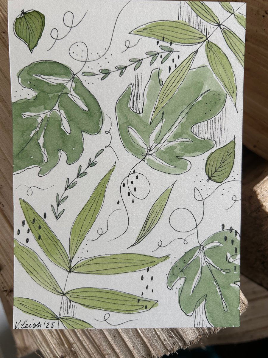 Original botanical pen and watercolour size A6