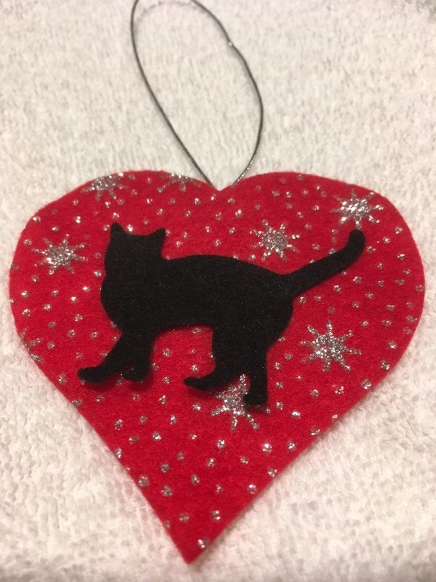 Valentines Cats Cats decoration - Valentines Gift - Cat lover Heart Decoration -