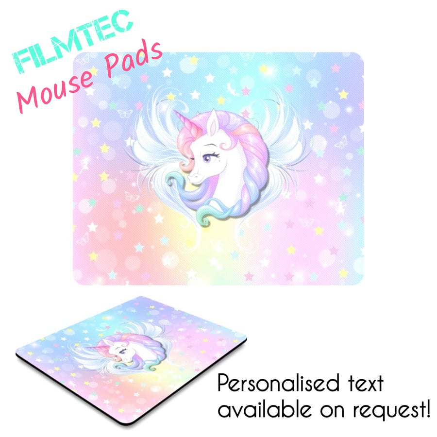 Rainbow Unicorn Fantasy Artistic Inspired PC Mouse Pad Mouse Mat.
