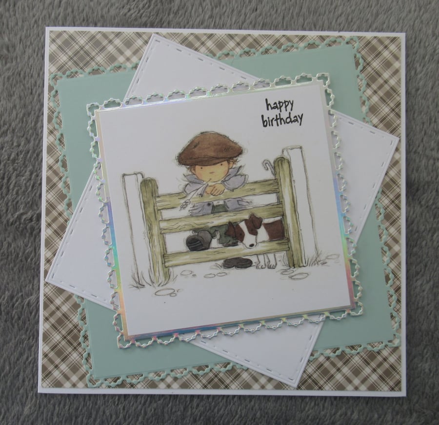 Farmers Boy - Square Birthday Card