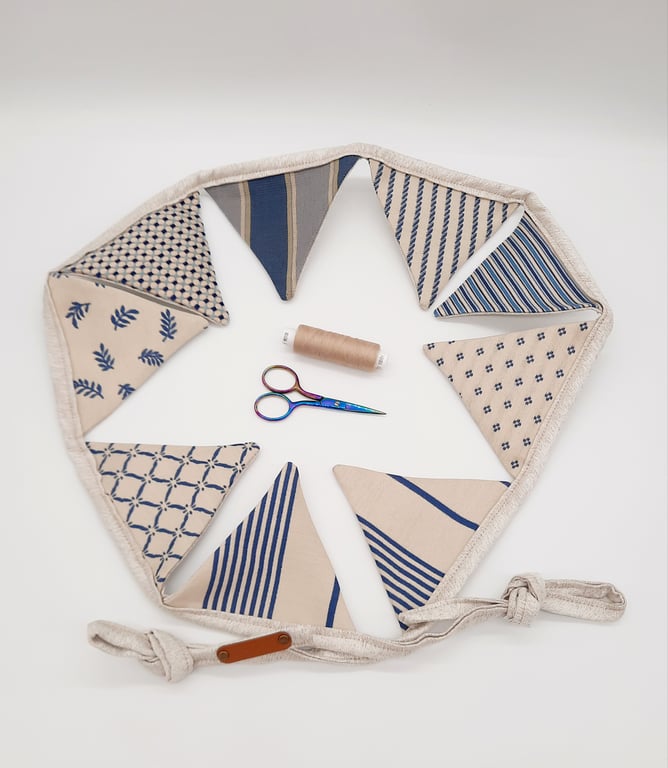 Blue and sand mini bunting.  