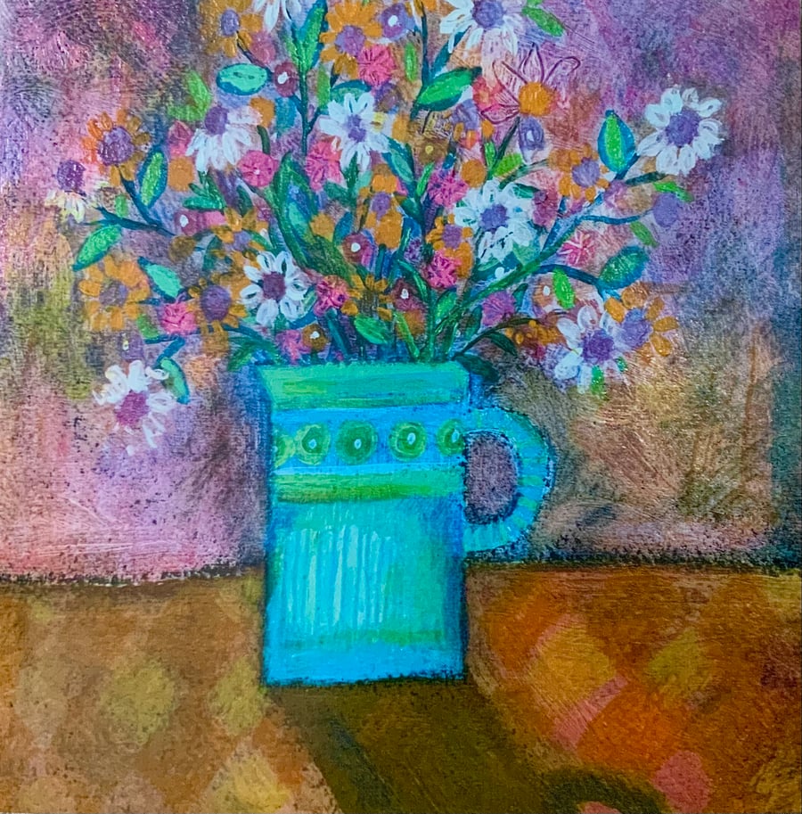 Flower Jug, Blank Greetings Card