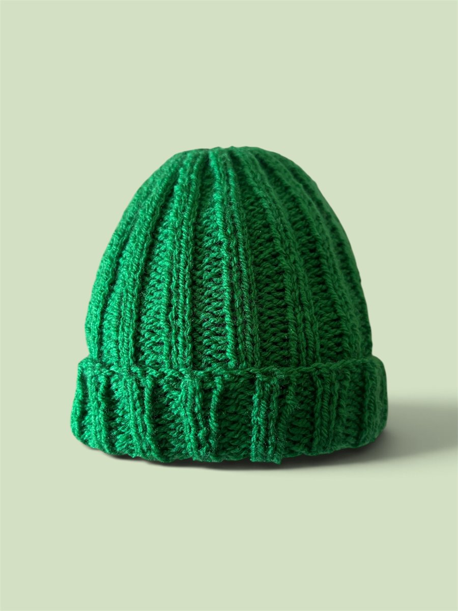 Hand Knitted Stretchy Rib Baby Hat 3-6 Months