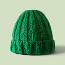 Hand Knitted Stretchy Rib Baby Hat 3-6 Months