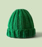 Hand Knitted Stretchy Rib Baby Hat 3-6 Months - Image 1