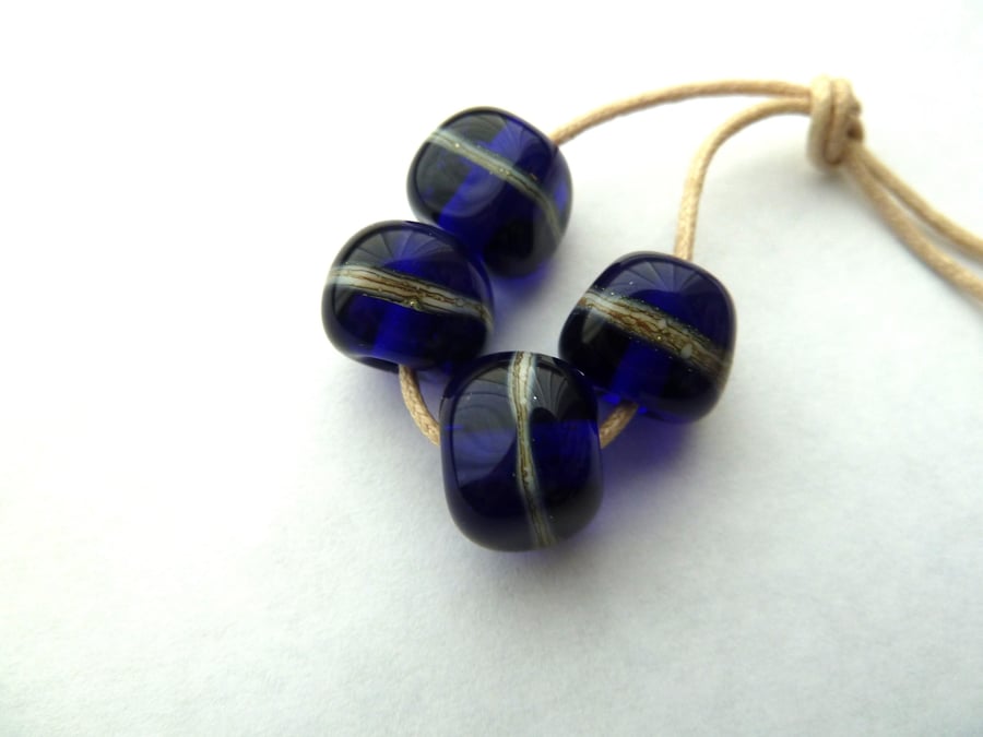 blue nugget handmade beads