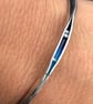 Enamel Bangle, freeform bangle, Blue Ebb & Flow Bangle, enamel, silver bangle, - Image 3