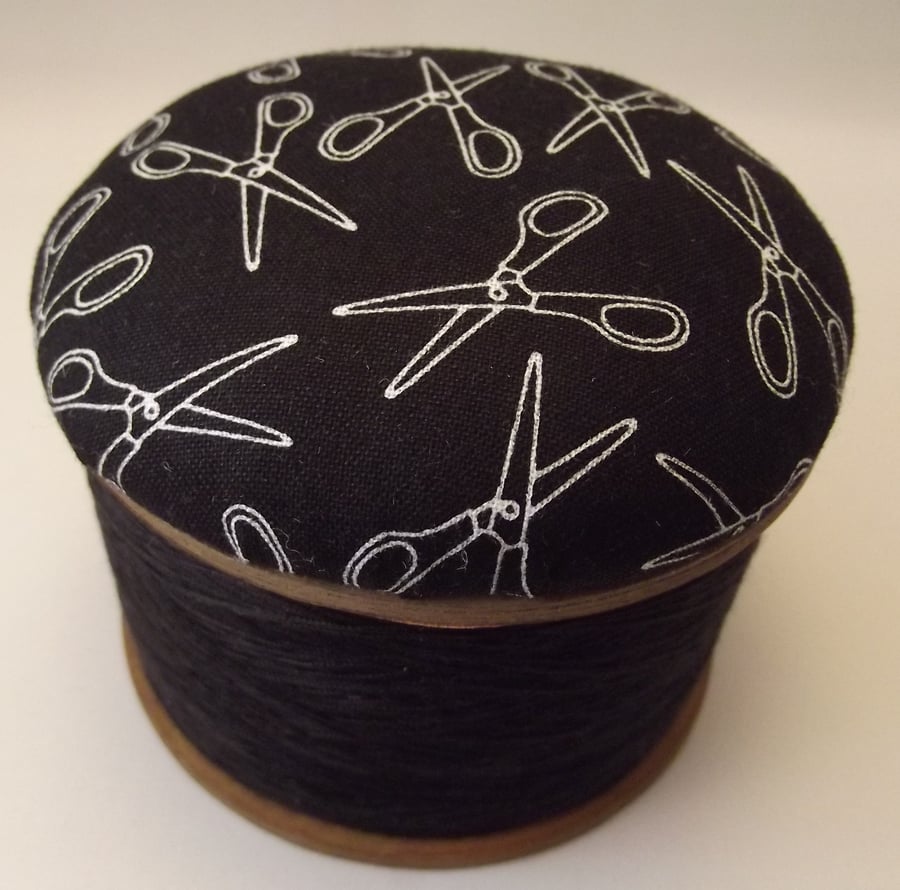 Running With Scissors Cotton Reel Pin Cushion