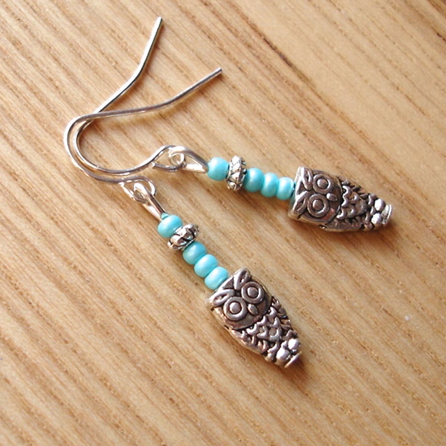 Teeny Owl Charm Earrings