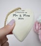 Our Last Christmas as Mr & Miss 2026 Wooden Heart Pre Wedding Christmas Ornament - Image 10